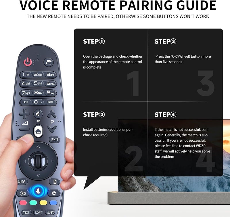 WDZP AN-MR600 Voice Remote Control Replacement Compatible with LG 1080p Smart LED TV 2015 Models LF6300 UF770T UG870T UF850T UF950T - Image 3