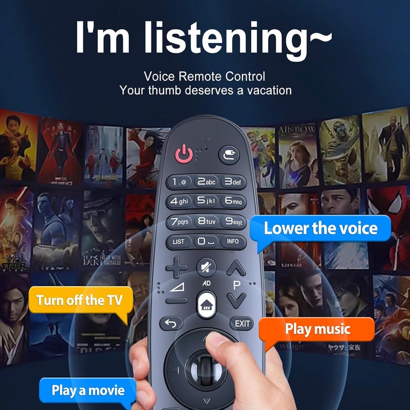 WDZP AN-MR600 Voice Remote Control Replacement Compatible with LG 1080p Smart LED TV 2015 Models LF6300 UF770T UG870T UF850T UF950T - Image 4