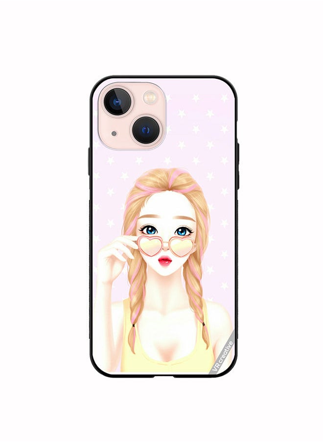 Protective Case Cover For Apple iPhone 14 Plus Heart Sunglass Girl Design Multicolour