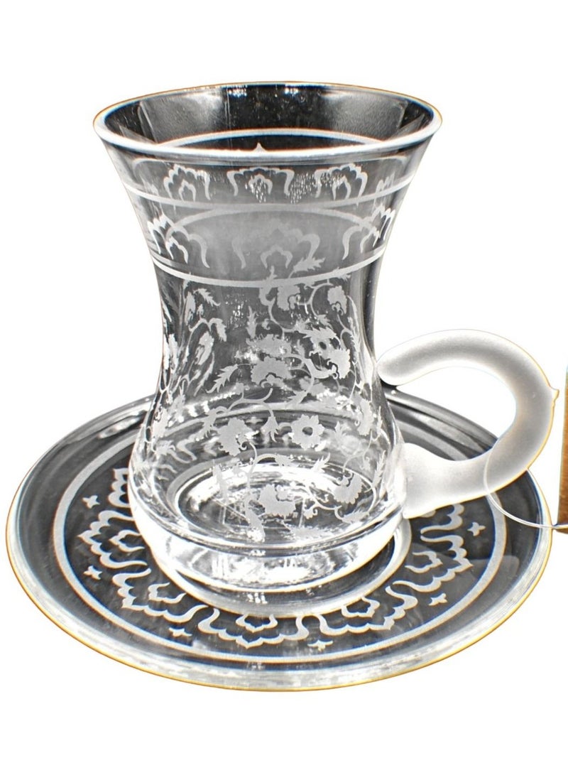 KuduArts Tea cups with saucer glass set 6 pieces - Image 2