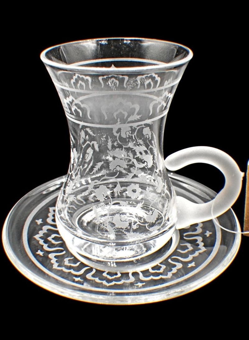 KuduArts Tea cups with saucer glass set 6 pieces - Image 3