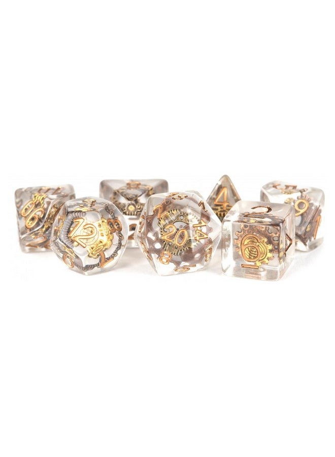Metallic Dice Games FanRoll by Metallic Dice Games 16mm Resin Polyhedral DND Dice Set: Gear Dice, Role Playing Game Dice for Dungeons and Dragons - Image 1