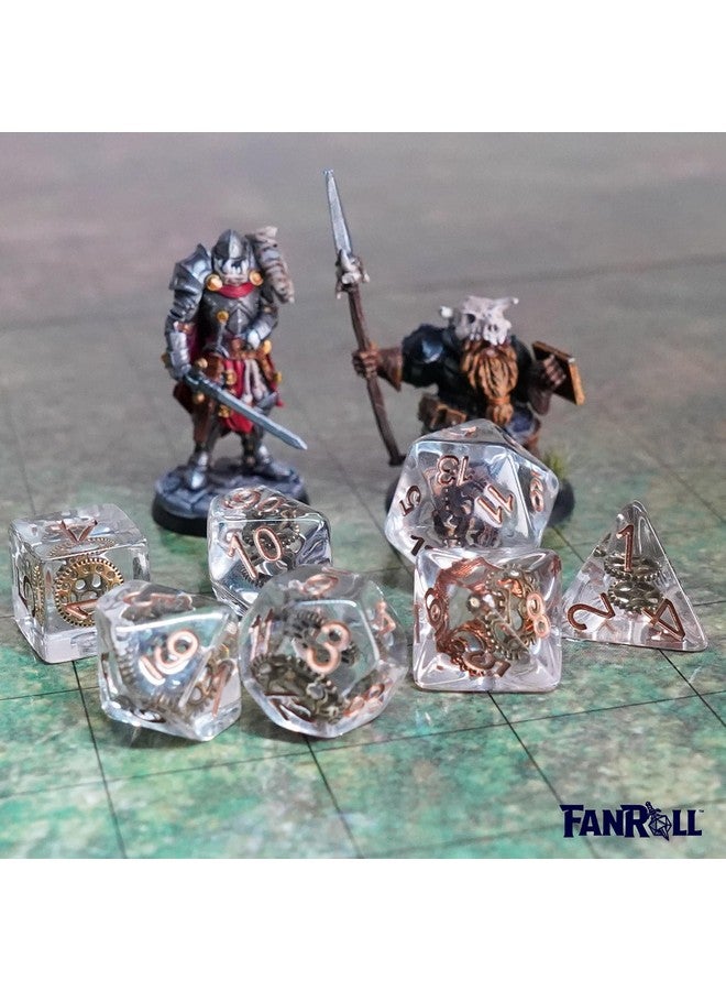 Metallic Dice Games FanRoll by Metallic Dice Games 16mm Resin Polyhedral DND Dice Set: Gear Dice, Role Playing Game Dice for Dungeons and Dragons - Image 2