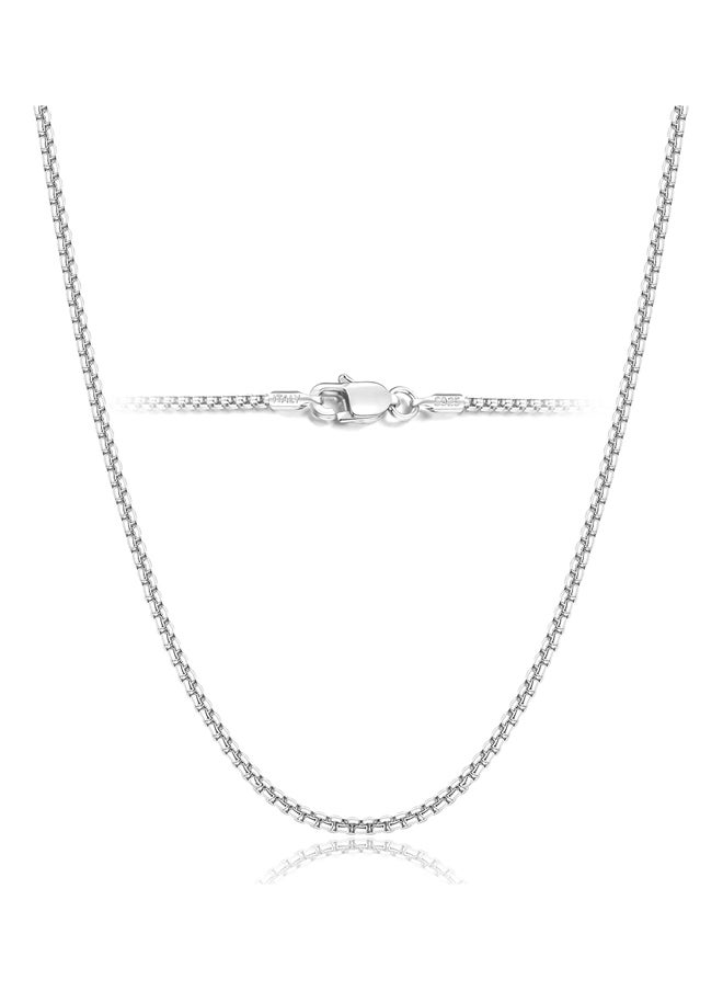 Generic - Real 925 Sterling Silver Chain for Women and Men, 2.0mm Square Chain, Durable Shiny Silver Chain, Chain Chain for Women 20 Inch, Sterling Silver, Other - Image 1