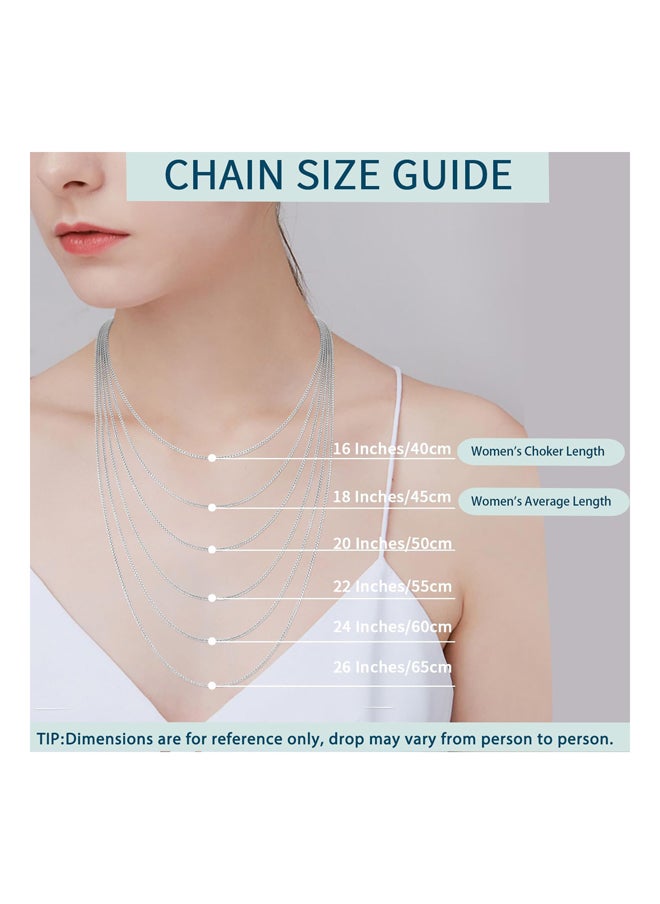Generic - Real 925 Sterling Silver Chain for Women and Men, 2.0mm Square Chain, Durable Shiny Silver Chain, Chain Chain for Women 20 Inch, Sterling Silver, Other - Image 1