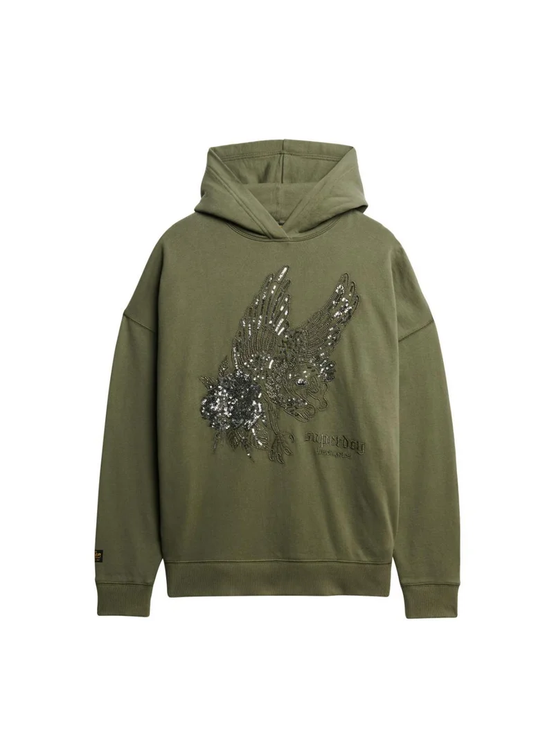 سوبر دراي Tattoo Embellish Oversize Hood