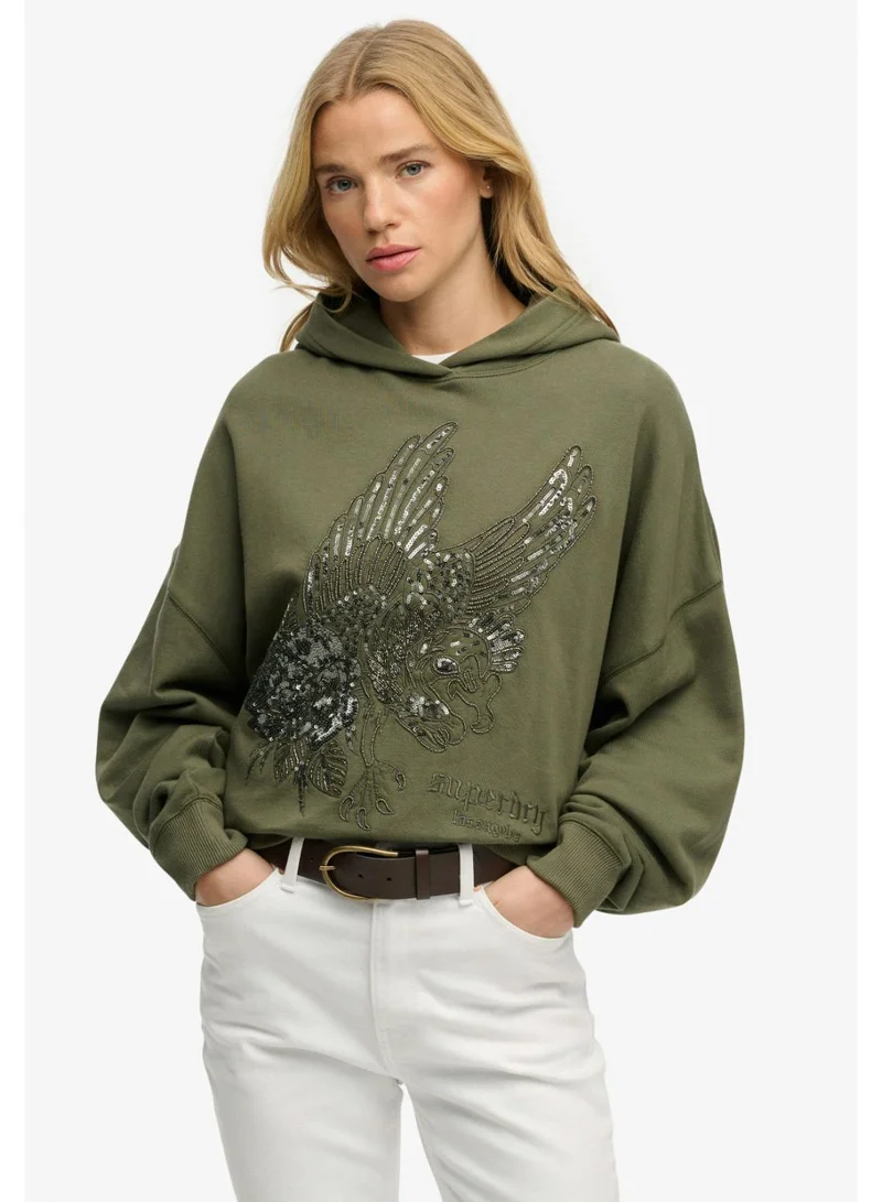 سوبر دراي Tattoo Embellish Oversize Hood