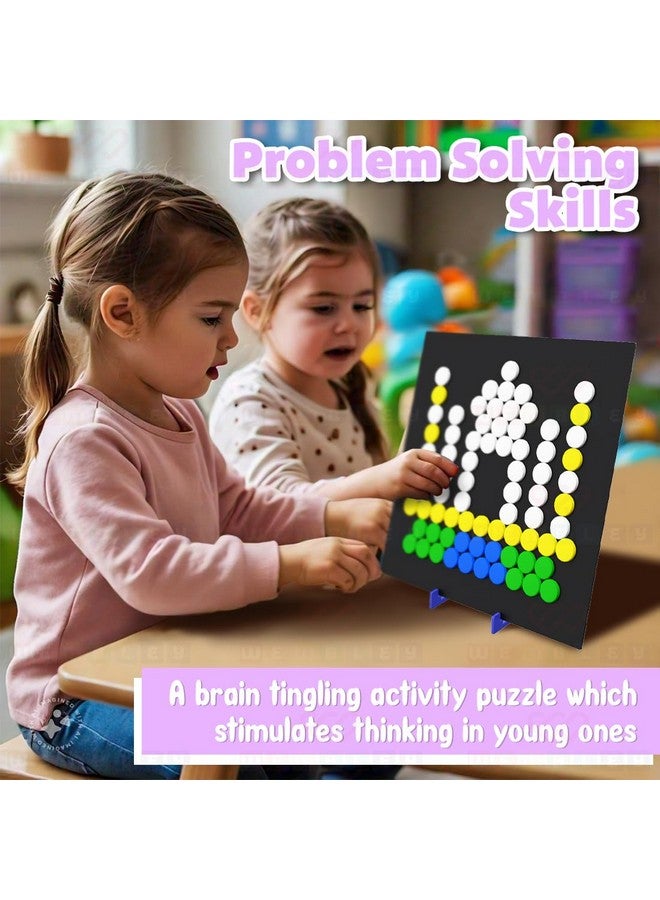 Wembley Magnetic Puzzles Imagination Shapes Game for Kids DIY Creative Educational Activity Toy Set 400 Magnetic with Board, Stand, 200 Puzzle Patterns - Birthday Gift for Boys Girls - Image 3