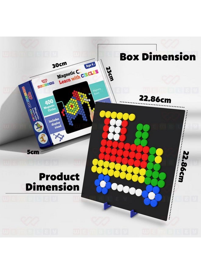 Wembley Magnetic Puzzles Imagination Shapes Game for Kids DIY Creative Educational Activity Toy Set 400 Magnetic with Board, Stand, 200 Puzzle Patterns - Birthday Gift for Boys Girls - Image 5