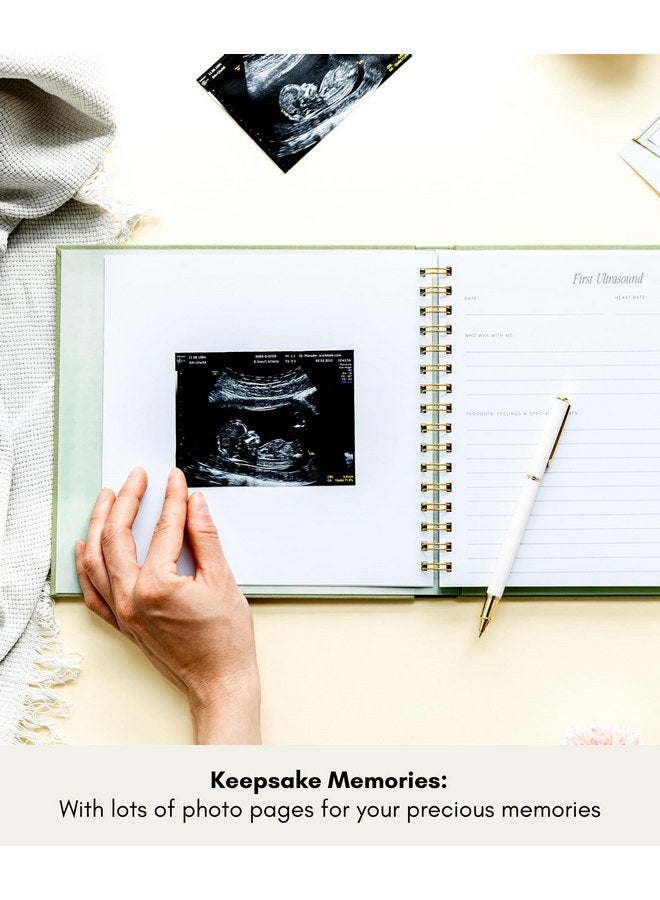 لامير مجلة الحمل من لامار للأمهات لأول مرة 2024، ألبوم الحمل، هدية للأمهات الحوامل، مستلزمات الحمل الأساسية، مخطط الحمل مع غطاء من الكتان ومساحات للصور | مستلزمات الحمل، 9.5 × 9 بوصات - Image 3