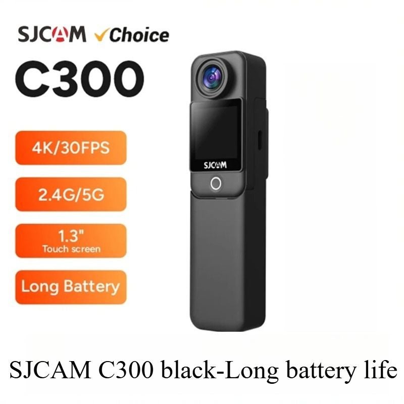 Sjcam C300 Long Battery Life 4K FHD Action Camera, Waterproof 30m, 5G WiFi Sports Camera, Black - Image 1
