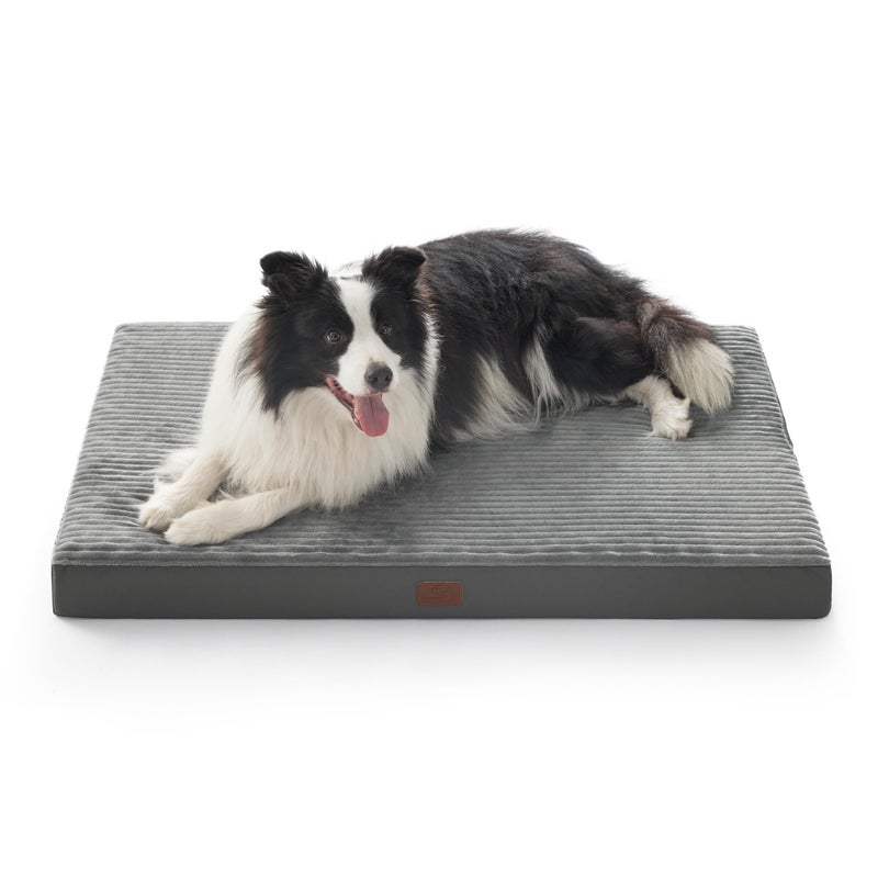 Bedsure ComfyFleece XL Dog Bed for Crate - Extra Large Orthopedic Pet Beds with Removable Washable Cover, NOT Waterproof Egg Crate Foam Mat for Pets Up to 80 lbs, 41"x27"x3.3", Not for Chewers - Image 1