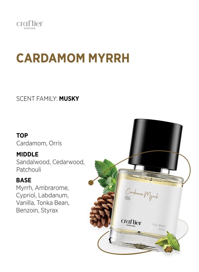 Craftier Perfume CARDAMOM MYRRH - Inspired of-LUSTRE , Eau De Parfum for Men & Women - 50ml, Long Lasting Musky Fragrance Upto 24 Hrs, Travel Size Unisex Perfume - Image 3