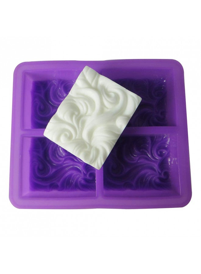 HiParty Ocean Wave Soap Mold Sea Wave Silicone Cake Baking Pan Jelly Pudding Mousse Mould Nautical Handmade Cloud Cold Process Soap Mold, 3.5 Oz Cavities, 4 Bars - Image 1