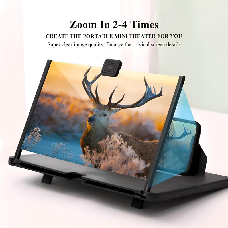 Screen Magnifier - 12 Inch Foldable 3D Mobile Phone Screen Amplifier for Learning, Gaming and Watching Movies, - Image 3