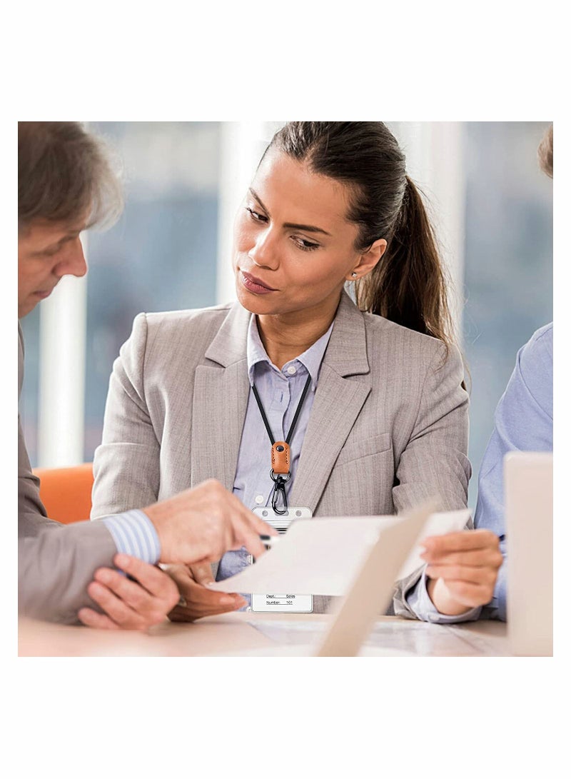 SYOSI Lanyard for Key SYOSI 2 Pack of Leather Lanyard Neck Strap with Strong Metal Clip for ID Card Badge Holder Keys Cell Phone Mini Notebook Unisex - Image 2