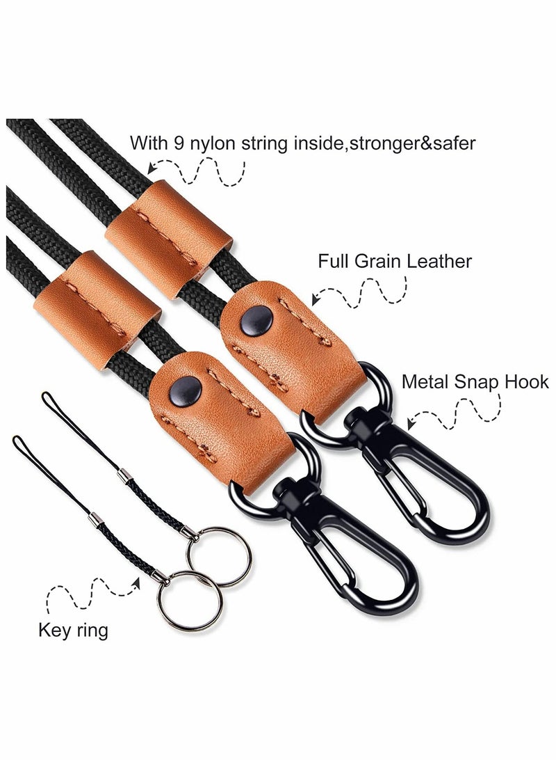 SYOSI Lanyard for Key SYOSI 2 Pack of Leather Lanyard Neck Strap with Strong Metal Clip for ID Card Badge Holder Keys Cell Phone Mini Notebook Unisex - Image 5