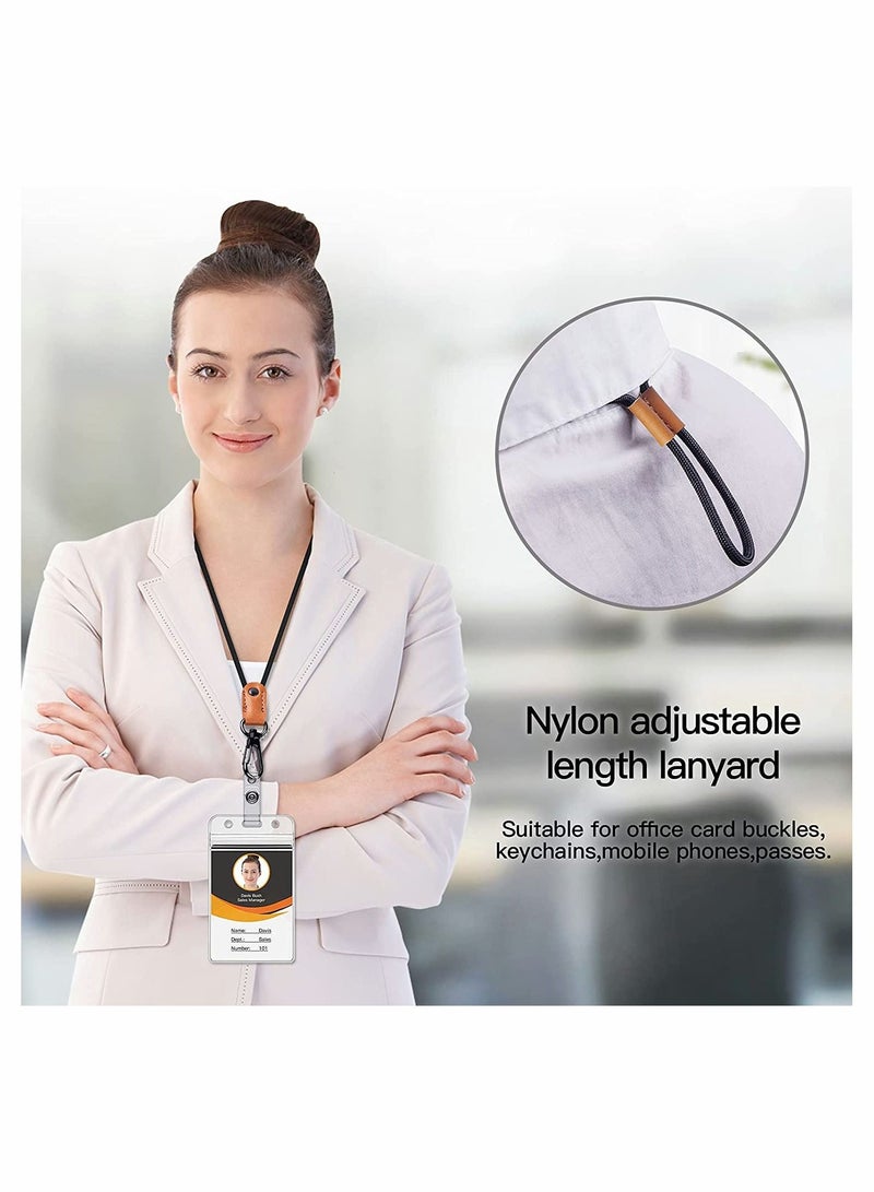 SYOSI Lanyard for Key SYOSI 2 Pack of Leather Lanyard Neck Strap with Strong Metal Clip for ID Card Badge Holder Keys Cell Phone Mini Notebook Unisex - Image 3