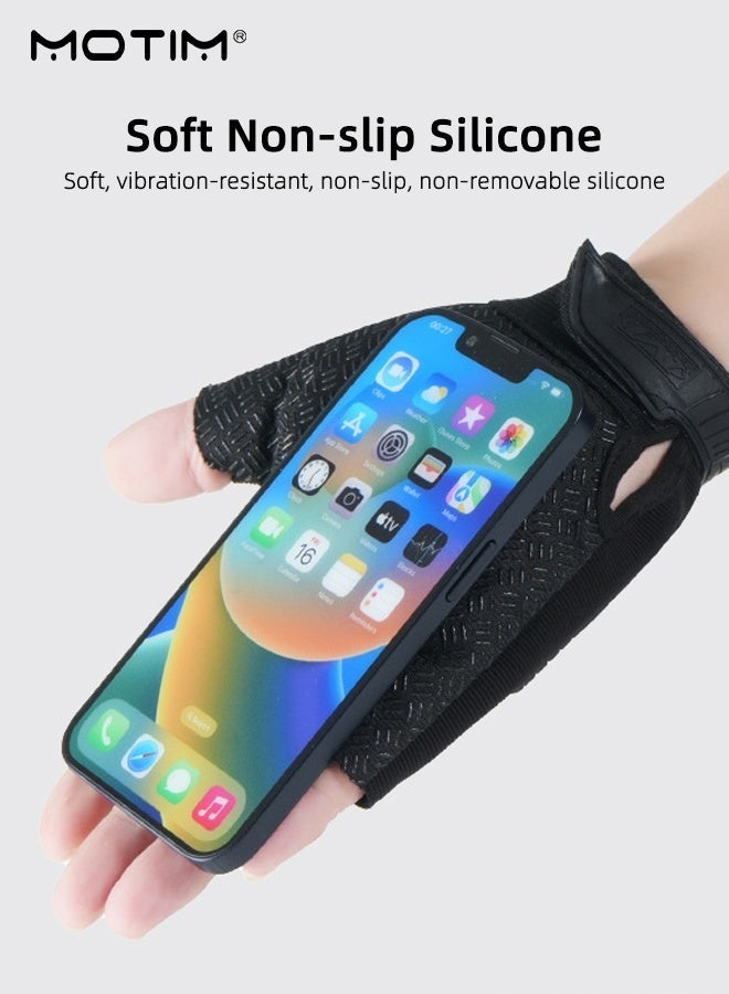 موتيم قفازات دراجات نارية قفازات نصف أصابع مع فيلكرو قابل للتعديل، قبضة مانعة للانزلاق/قفازات واقية قابلة للتنفس، قفازات تدريب قابلة للتعديل للرجال والنساء - Image 4