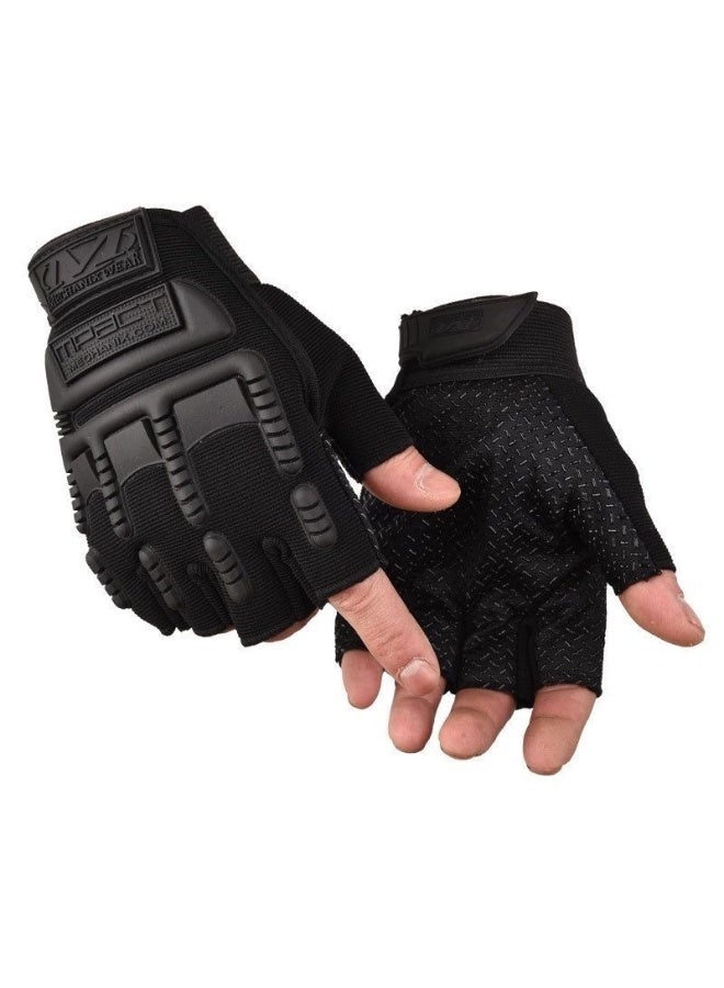 Motim Motorcycle Gloves Half-Finger Gloves with Adjustable Velcro, Non-Slip Grip/Breathable Protective Gloves, Adjustable Training Gloves for Men and Women - Image 1