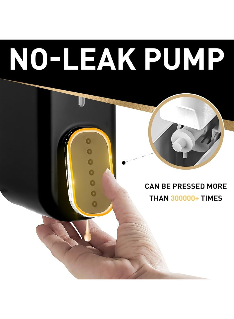 CMGTYYD. موزع صابون أسود مثبت على الحائط، حجرة واحدة، سعة 350 مل، شامبو، بلسم، غسول للجسم، تجاري، منزلي، جل استحمام، موزع صابون - Image 5