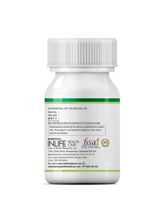 INLIFE Super Antioxidant Supplement Lycopene, Green Tea, Milk Thistle, Curcumin, Grape Seed, Ginkgo Biloba, Ginger, Cranberry, Alpha Lipoic Acid, Lutein, Zeaxanthin - Pack of 60 Vegetarian Capsules - Image 4
