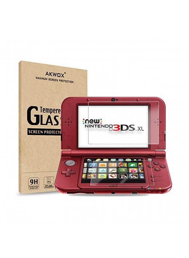 AKWOX (2 in 1) Tempered Glass Top LCD Screen Protector + HD Clear Crystal PET Buttom LCD Screen Protective Filter for 3DS XL/New 3DS XL  - Image 1
