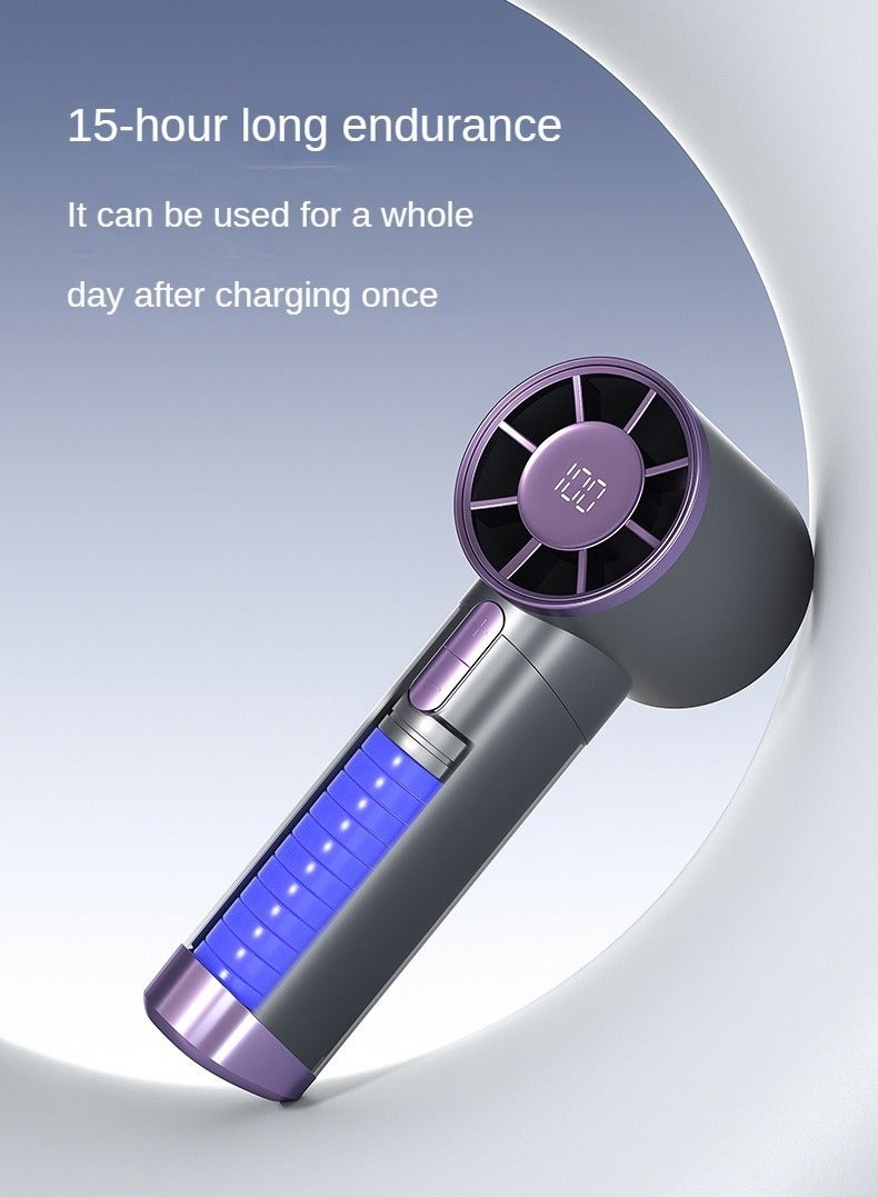 Handheld Mini Fan Battery Operated Small Personal Portable Fan Speed Adjustable USB Rechargeable Fan for Kids Girls Women Men Home Office Indoor Outdoor Travelling, Purple - Image 3