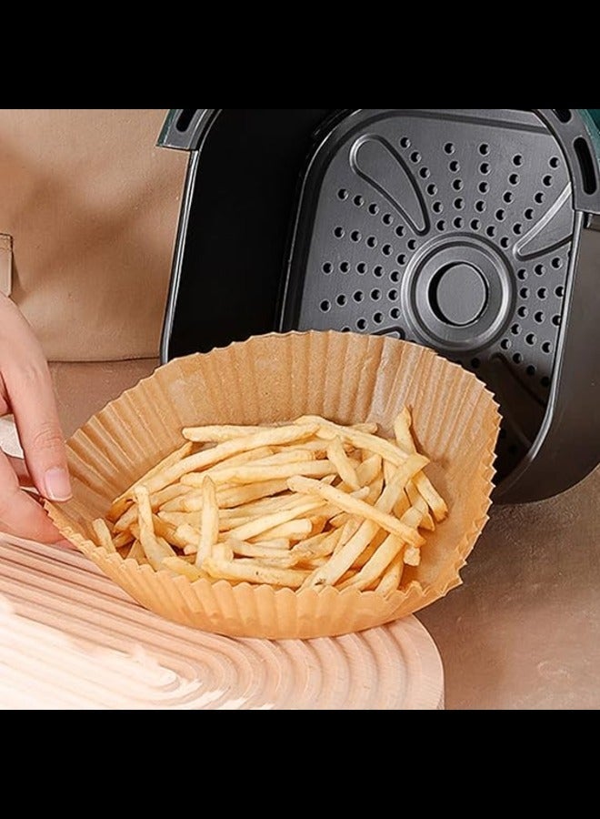 100 Pieces Round Air Fryer Paper Liners 20cm (7.9 inch) Size, Disposable Paper - Non Sticky & Oil Proof Parchment Paper for Baking, Air Fryer Liner for Microwave and Gas Ovens  - Image 3