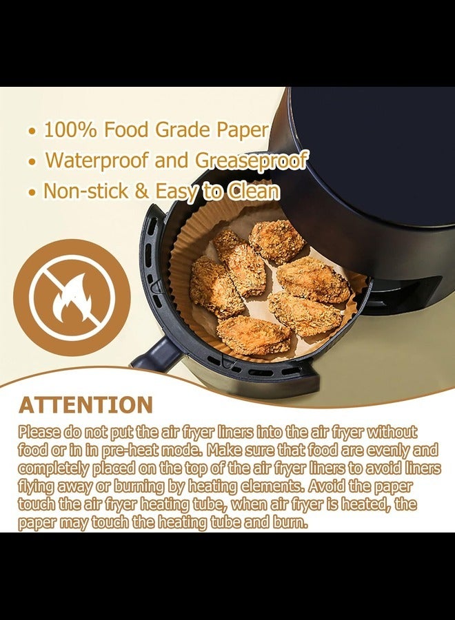 100 Pieces Round Air Fryer Paper Liners 20cm (7.9 inch) Size, Disposable Paper - Non Sticky & Oil Proof Parchment Paper for Baking, Air Fryer Liner for Microwave and Gas Ovens  - Image 5