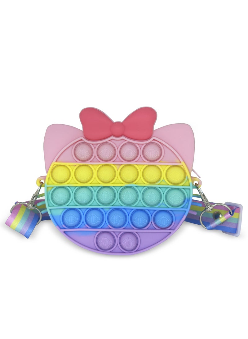 Ogi Mogi Toys Kitten Shape Colorful Shoulder Bags for Girls, Mini Silicone Fidget Bag with Adjustable Strap, Squishy Crossbody Purse for Kids, Perfect Sensory Toy Gifts for Kids Aged 3-10  - Image 5
