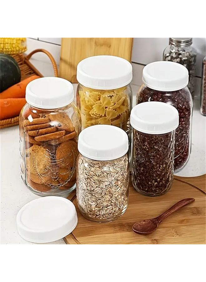 10 Wide Leak Proof Plastic Sealing Lids 86mm 70mm For Mason Jars Kitchen Storage - Image 4