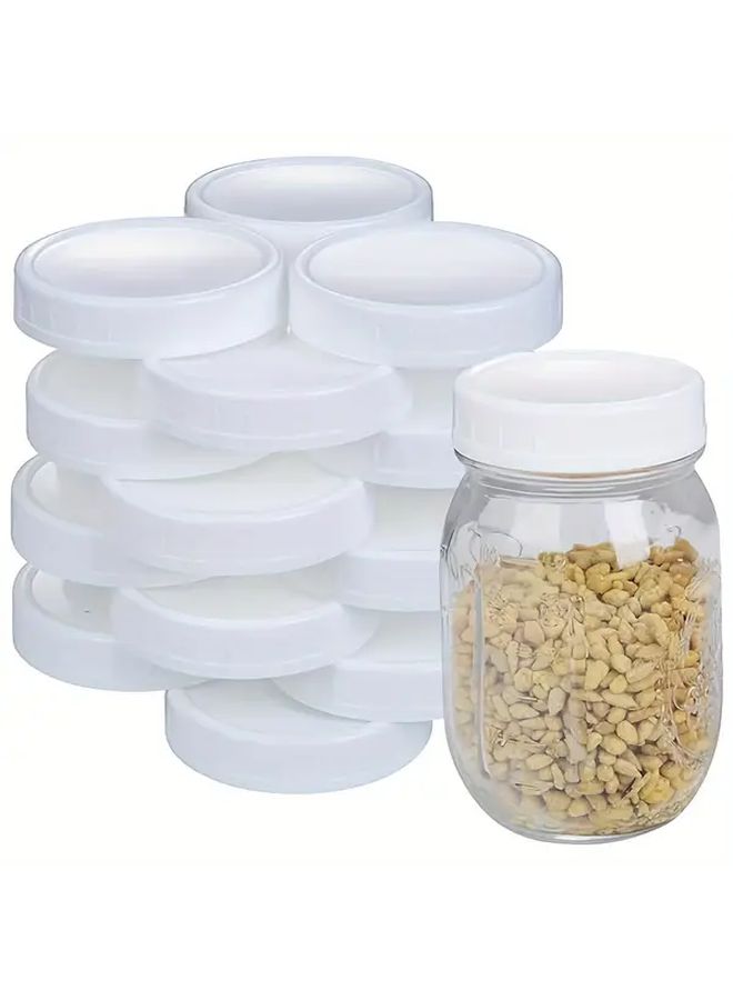 10 Wide Leak Proof Plastic Sealing Lids 86mm 70mm For Mason Jars Kitchen Storage - Image 1