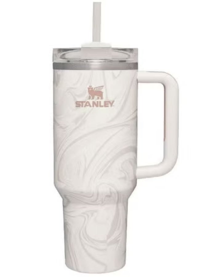 Stanley 2-Pack 40oz Stainless Steel Vacuum Insulated Tumblers with Leak-Resistant Lid & Reusable Straw – Rose Quartz & Swirl Set – Double-Wall Travel Mugs Keep Drinks Cold for 40 Hours or Hot for 7 – BPA-Free, Dishwasher Safe, Eco-Friendly – For Gym, Office & Travel - Image 2