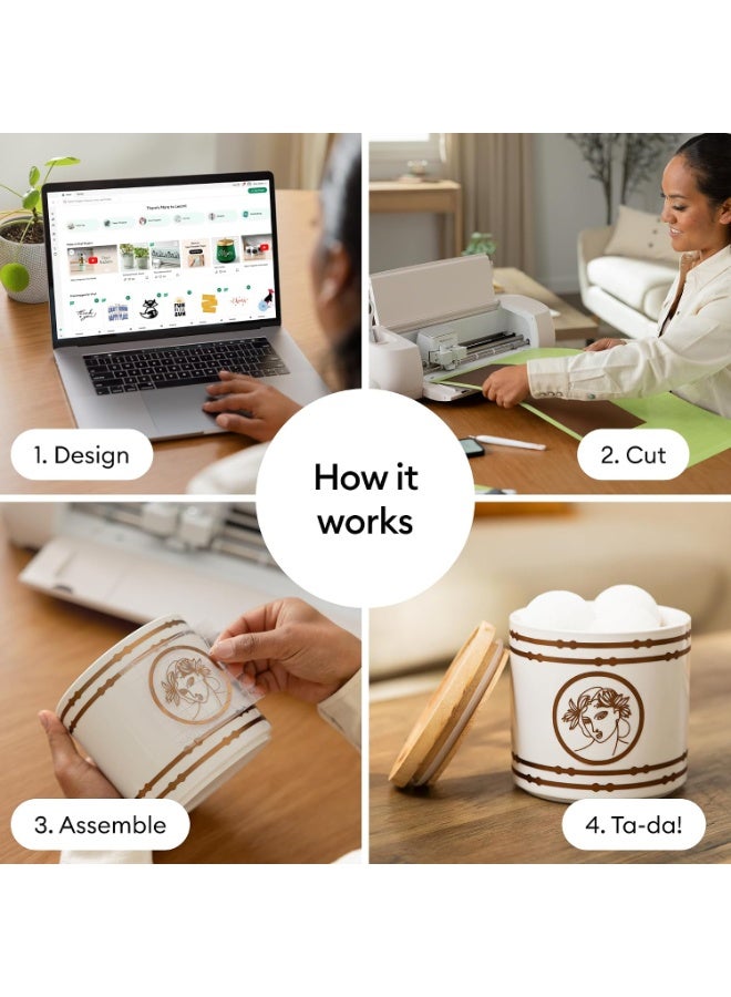 كريكيت Cricut Explore 4 - آلة قص ذكية (لون Seashell) | باقة محتوى رقمي - تتضمن 30 صورة في تطبيق Design Space - Image 3
