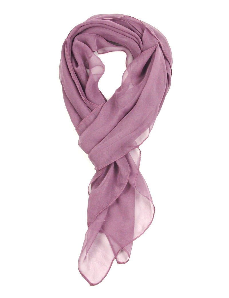 PANTONIGHT Long Chiffon Sheer Scarf For womens (070 plain purple) - Image 1