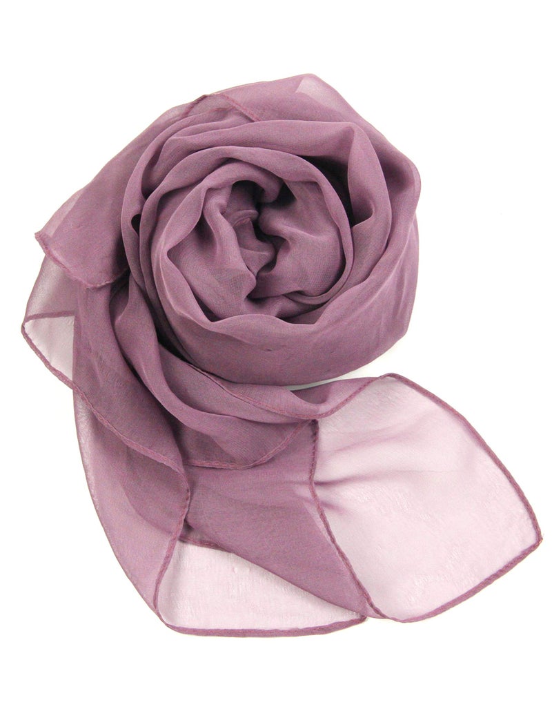 PANTONIGHT Long Chiffon Sheer Scarf For womens (070 plain purple) - Image 3