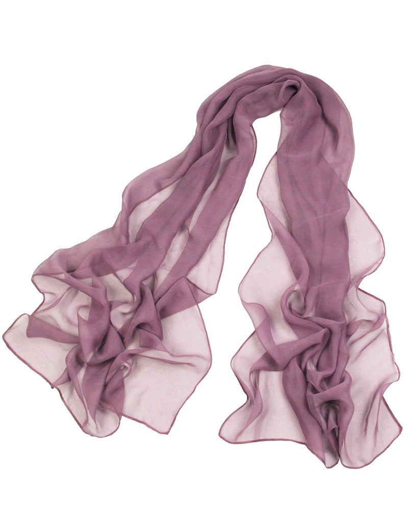 PANTONIGHT Long Chiffon Sheer Scarf For womens (070 plain purple) - Image 2