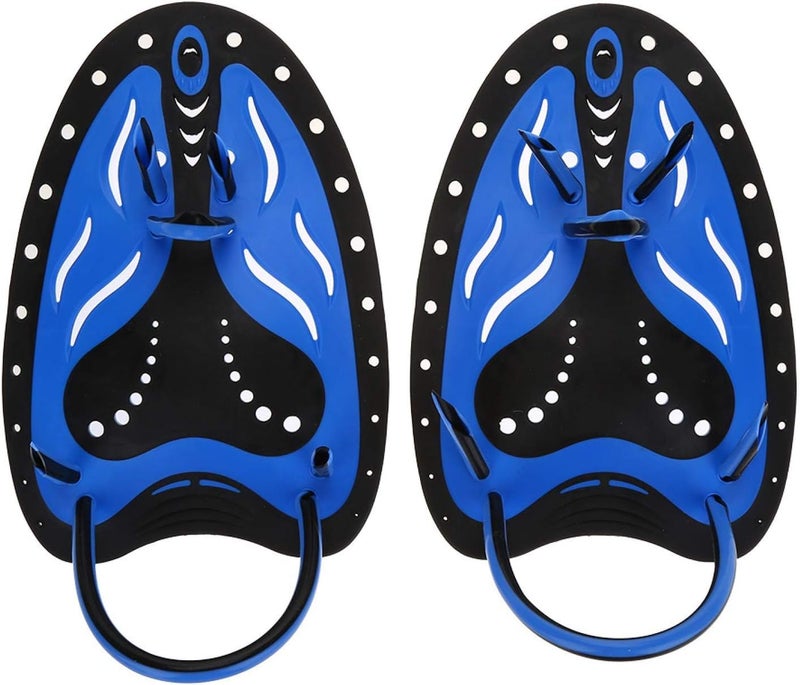 Leftwei Swimming Hand Paddle, Whale Diving Hand Fins Paddles Swimming Training Aid Snorkeling Hand Stroke Webbed Training Fin(M-Blue) - Image 1