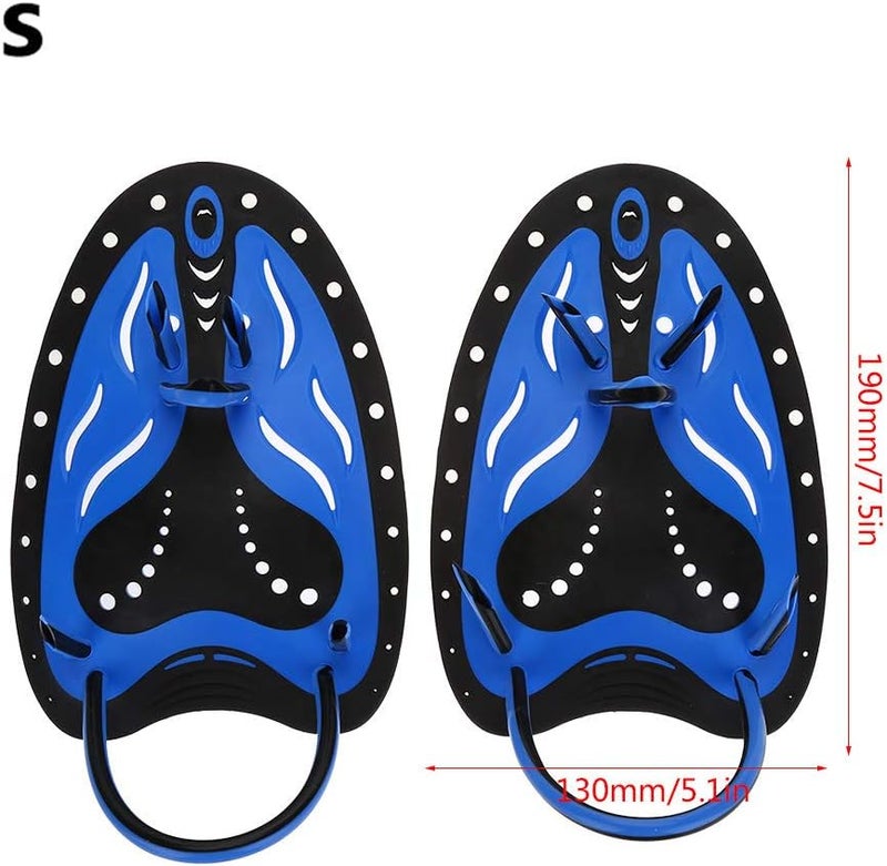 Leftwei Swimming Hand Paddle, Whale Diving Hand Fins Paddles Swimming Training Aid Snorkeling Hand Stroke Webbed Training Fin(M-Blue) - Image 4