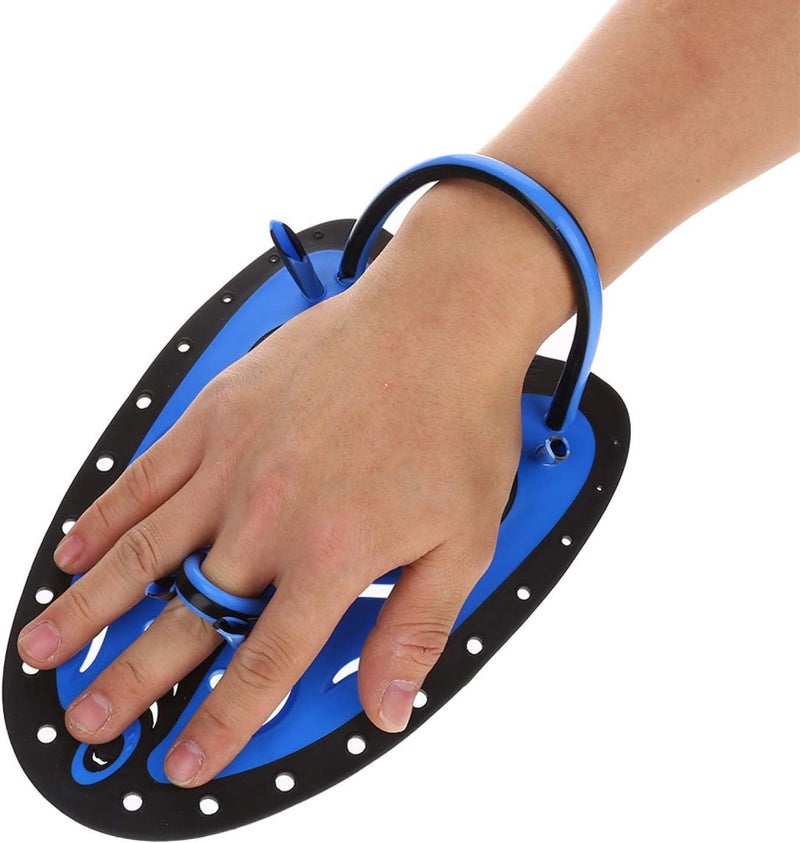 Leftwei Swimming Hand Paddle, Whale Diving Hand Fins Paddles Swimming Training Aid Snorkeling Hand Stroke Webbed Training Fin(M-Blue) - Image 5
