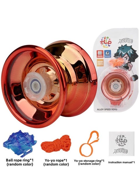 Special Alloy Yo-yo Yo Automatic Sleep Swing Dead Sleep Live Sleep YOYO Ball [send Gloves]]-Color:Red Gradient Weighted Yo-yo (no Lights) + Hanging Ring