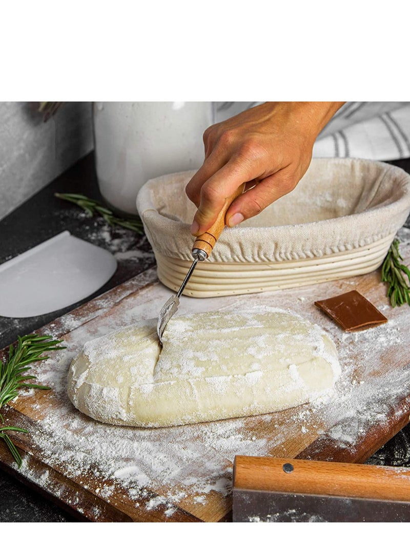 SYOSI Premium Oval Basket with Liner Perfect Proofing Basket for Making Beautiful Bread Bowl Basket with Cloth Liner For Home  Professional Sourdough Baking 10 x 6 x 4 inches - Image 4