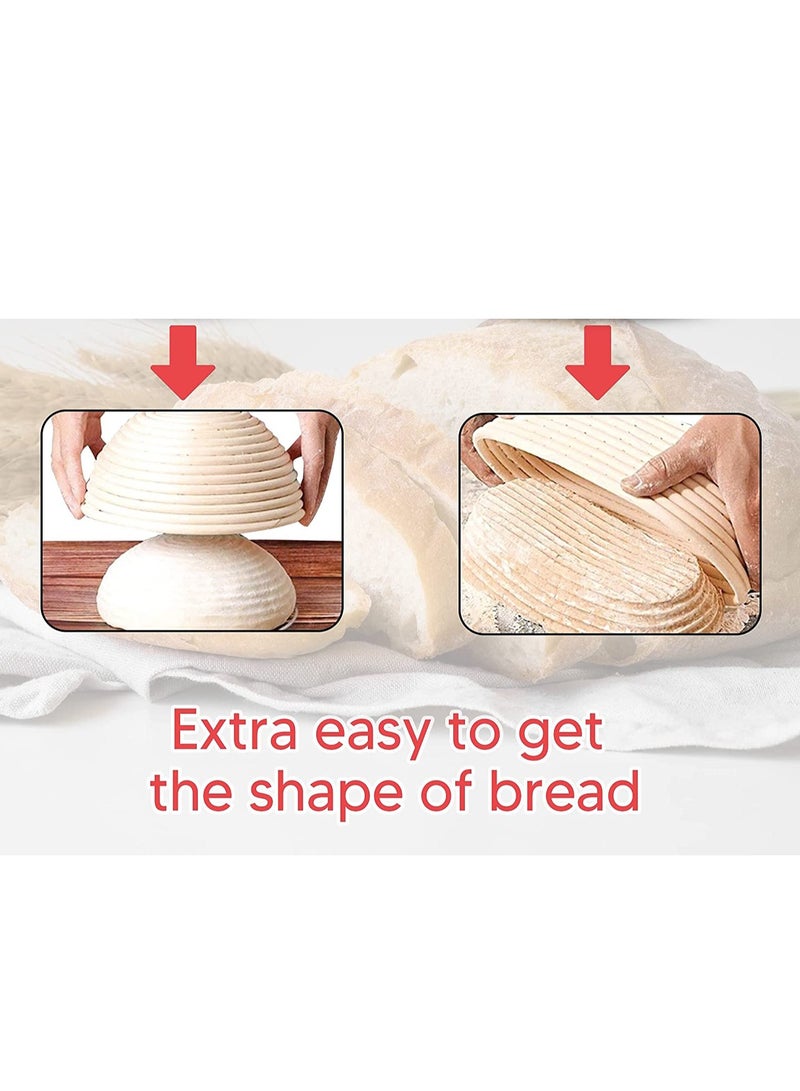SYOSI Premium Oval Basket with Liner Perfect Proofing Basket for Making Beautiful Bread Bowl Basket with Cloth Liner For Home  Professional Sourdough Baking 10 x 6 x 4 inches - Image 5