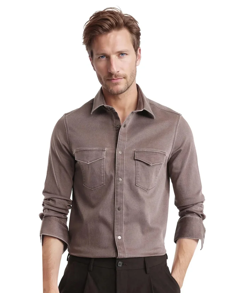 Rare Rabbit Rare Rabbit Men Xenor Brown Full Sleeve Collared Neck Button Closure Plain Shirt