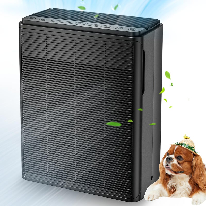 AIUZLK Air Purifiers for Home Large Room Up to 2000 Ft with Washable Filters AIUZLK H13 HEPA FilterBedroom Air Purifier for PetAir Cleaner for Smoke Pet Hair Dander OdorP260 Black - Image 2
