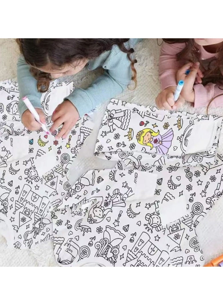 Generic Creative Kids DIY Graffiti Pajamas Homewear Set Colour Your Own Sleepwear Pyjamas for Boys & Girls Rocket Pattern  - Image 4