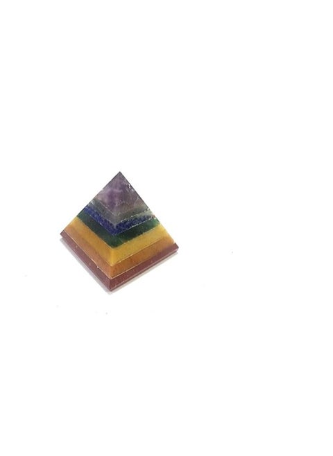 REBUY Seven Chakra Pyramid 7 Chakra Stone Pyramid Crystal Pyramid Healing Stone Pyramid