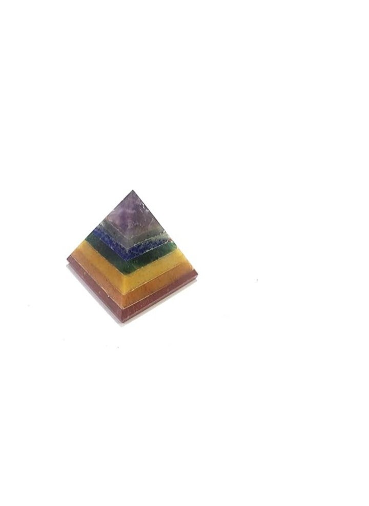 REBUY REBUY Seven Chakra Pyramid 7 Chakra Stone Pyramid Crystal Pyramid Healing Stone Pyramid  - Image 1