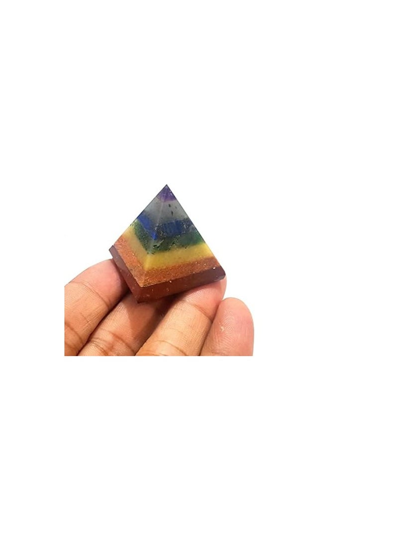 REBUY REBUY Seven Chakra Pyramid 7 Chakra Stone Pyramid Crystal Pyramid Healing Stone Pyramid  - Image 2